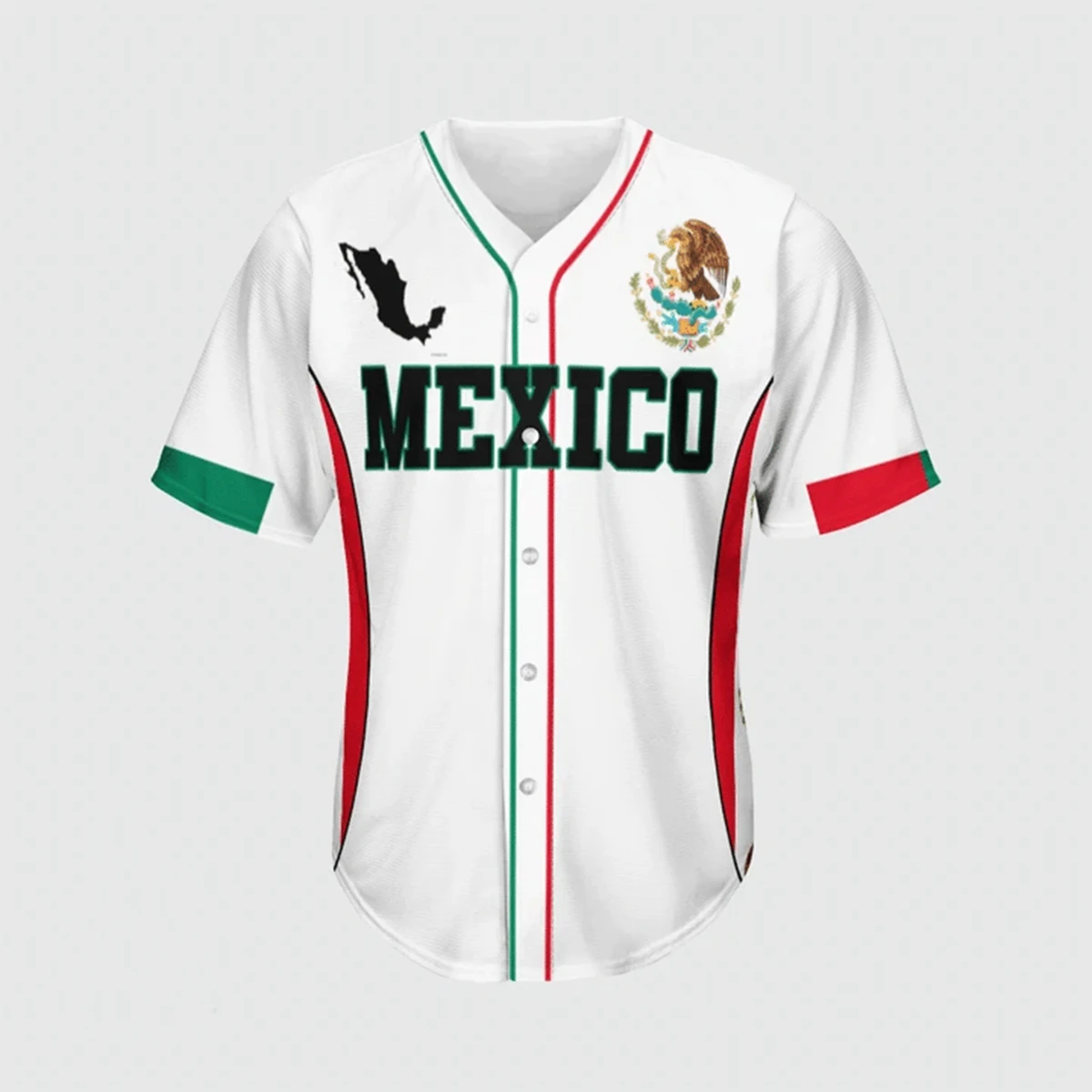 World Baseball Mexico 3D Mesh Fiber Baseball Jersey For Man T-Shirt Tops Tee Mens Streetwear Short Sleeve Sport Tracksuits SW-33