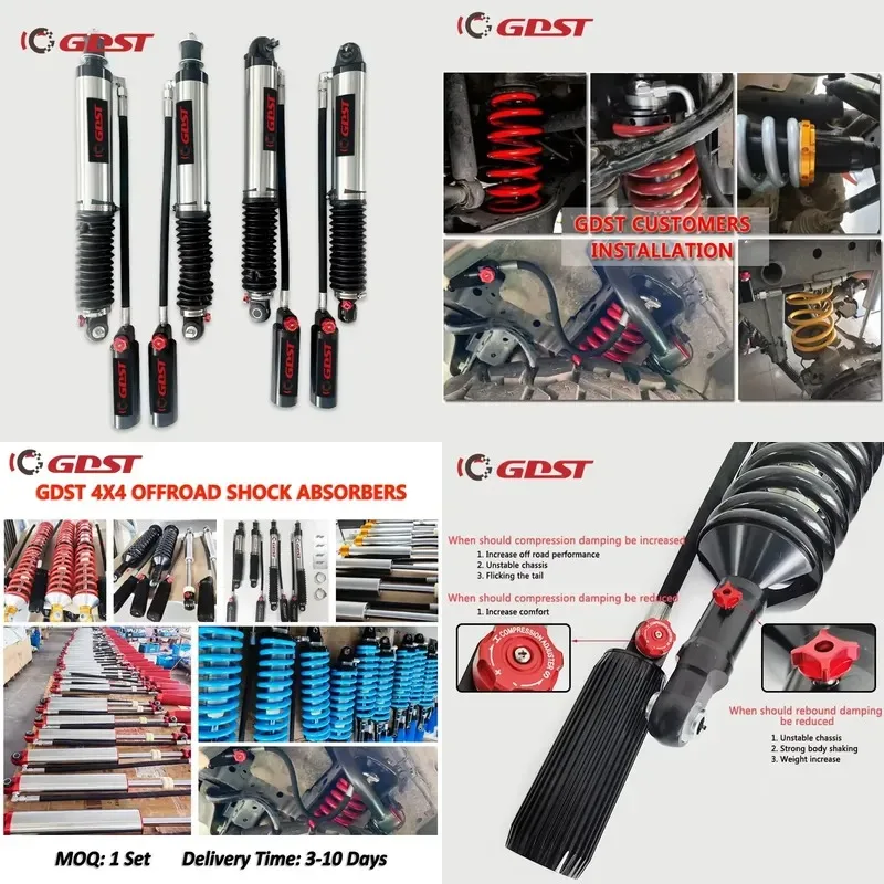 Hot Sale GDST Off Road Rebound and Compression Adjustable Coilover Lift Kit Nitrogen Shock Absorber for Cherooke XJ