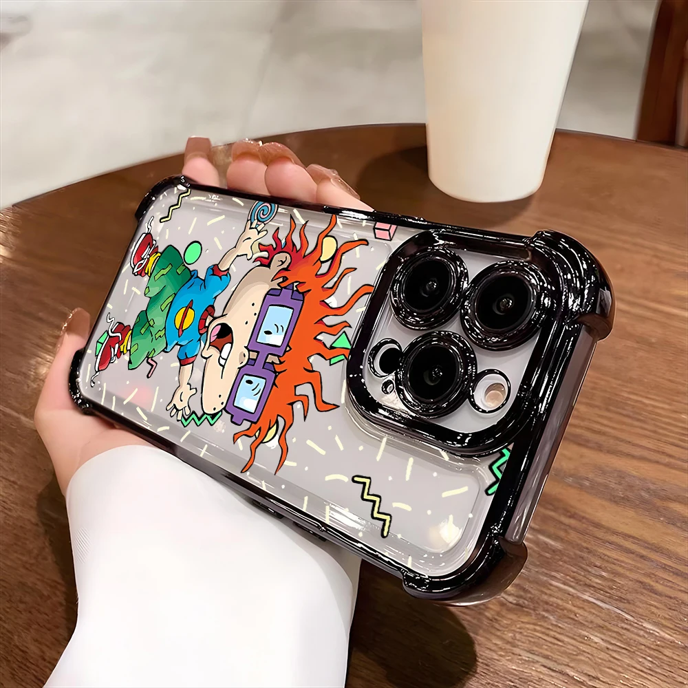 الكرتون R-Rugrats تصفيح جراب هاتف آيفون 17 16 برو ماكس 11 12 13 14 15 16 زائد 17 الهواء المضادة للسقوط سيليكون لينة غطاء