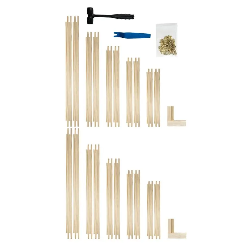 

5 комплектов деревянных мольбертов с гвоздиками и инструментом для их удаления для рукоделия - разные размеры - AT48