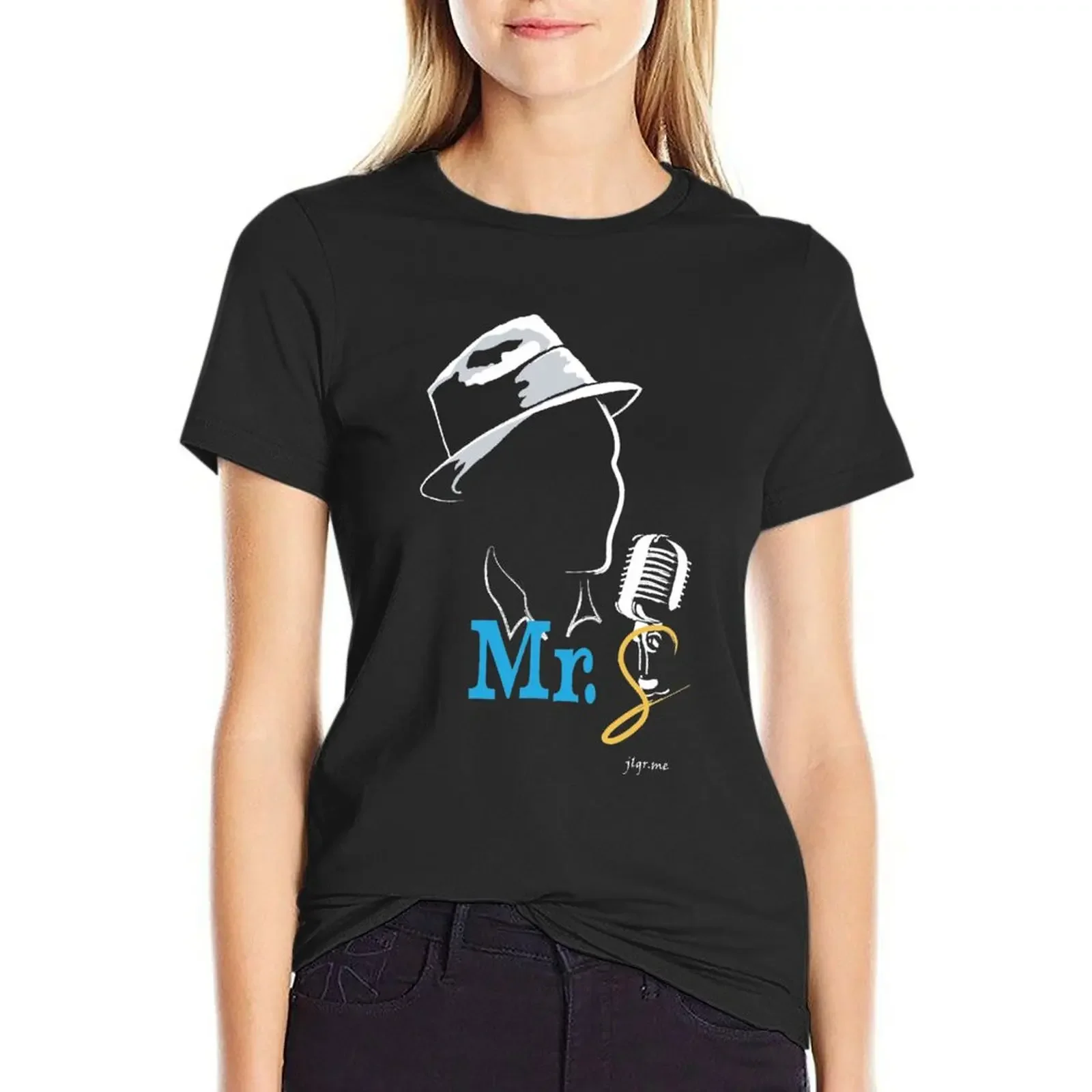 

Sinatra Mr. S The Voice Design T-Shirt sports fans new edition customs graphics t-shirts for Women cotton