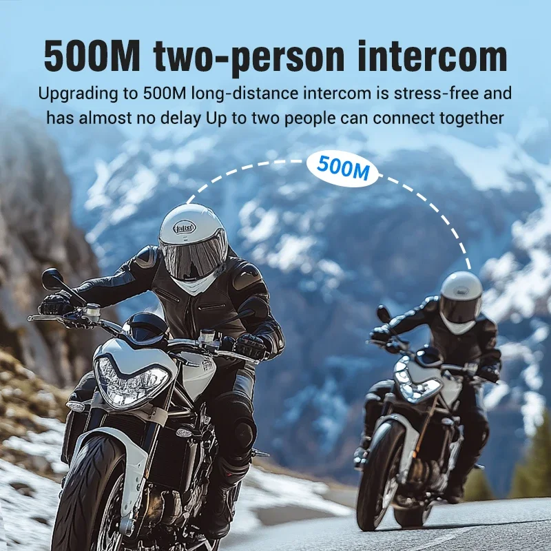 Bluetooth 5.3 Motorcycle Helmet Intercom Headset Wireless Interphone Intercomunicador Moto Waterproof Handsfree Call Headphone
