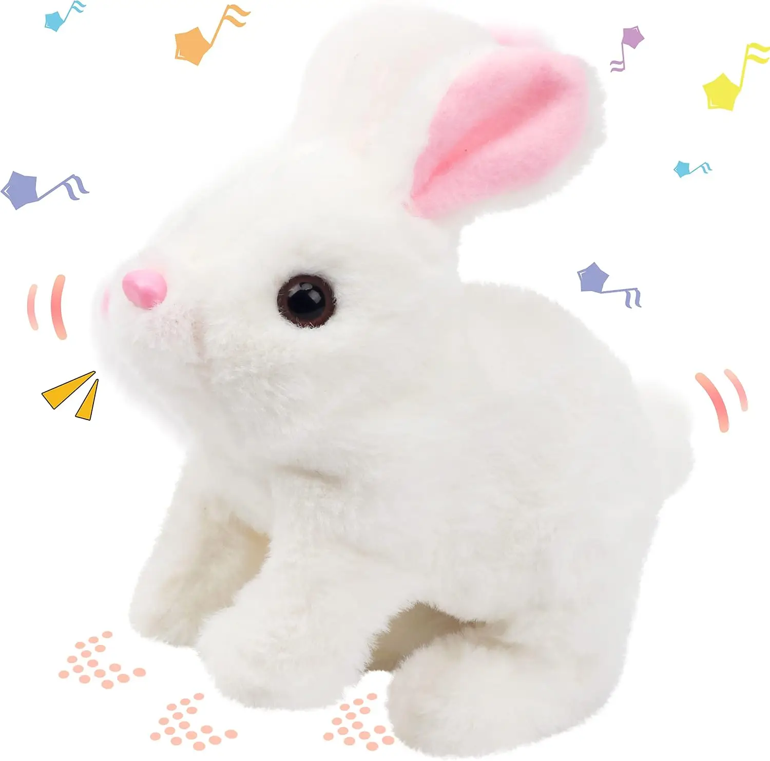 Hopping Rabbit Interactive Electronic Pet Plush Bunny Toy with Sounds and Movements Animated Walking Wiggle Ears