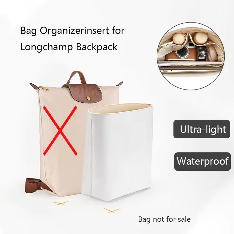 Bag Organizer Insert For Longchamp Backpack Waterproof Bag Insert Storage Lightweight Bag Support Dupont Paper Bag Accessories