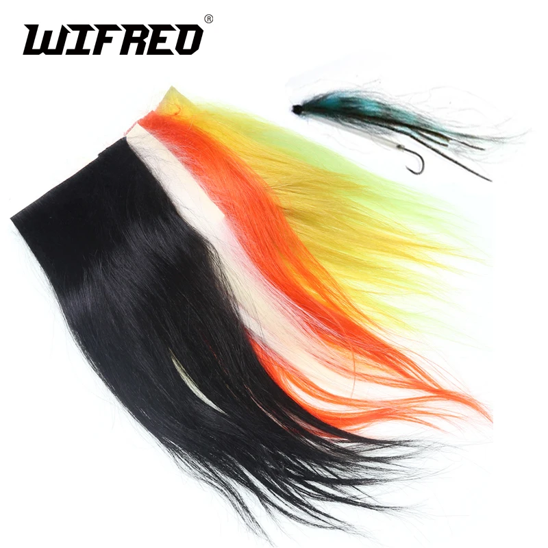 Wifreo 2PCS Natural Cashmere Goat Hair Fly Tying Material for Saltwater Streamer Pike Muskie Salmon Tube Flies 5