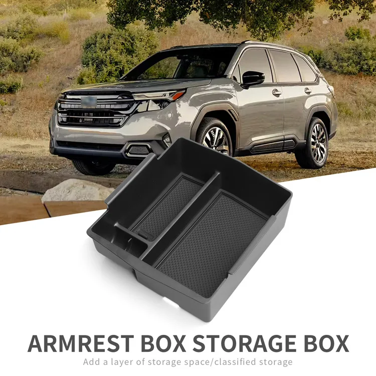 

For Subaru Forester 2025 Central Control Armrest Box Storage Box PVC ABS Material Car Interior Accessory