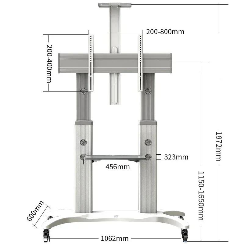 2025-Exquisite workmanship free Floor Standing Mounting Moving Bracket Telescoping Whiteboard Bracket With Caster Wheels Rolling