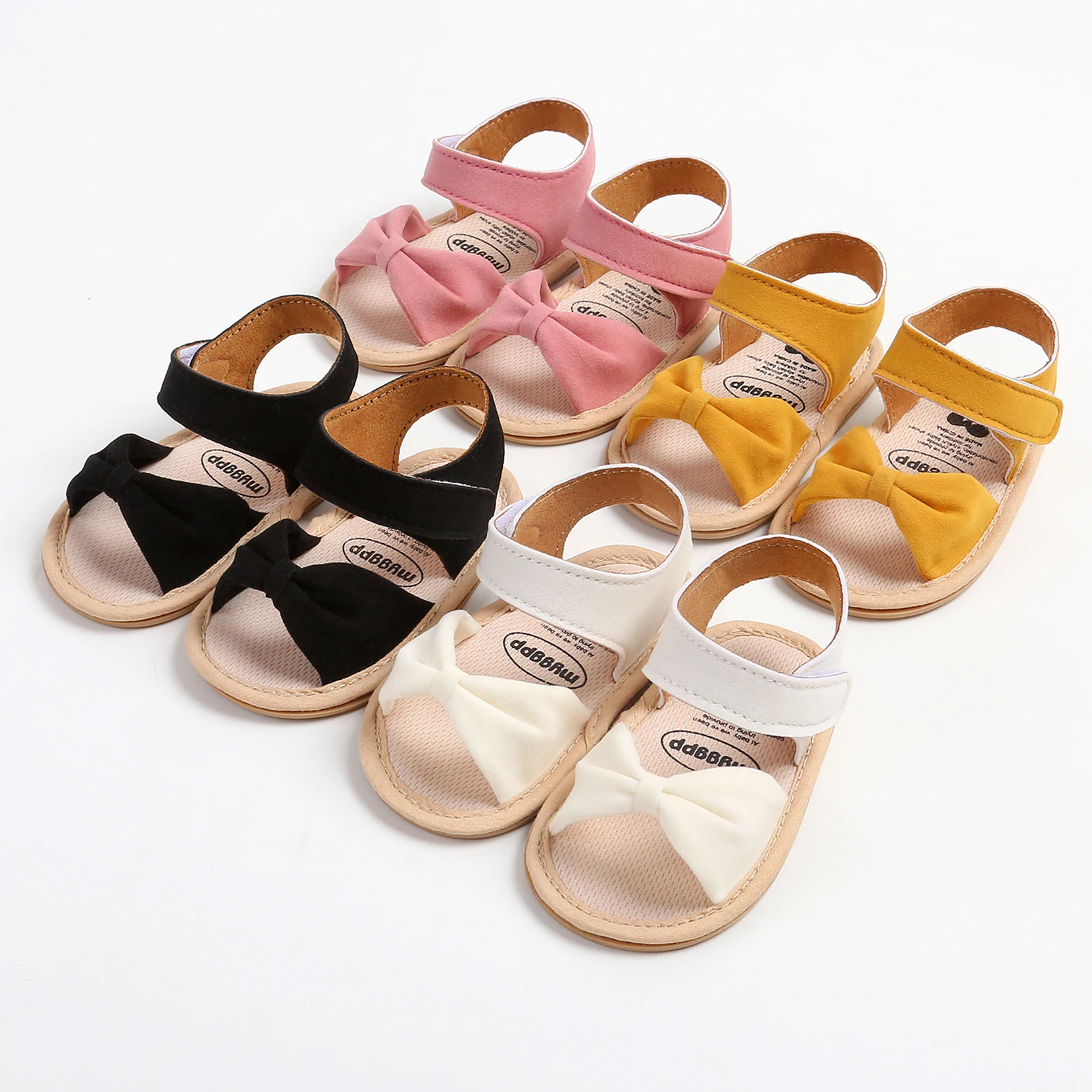 

Baby Girl Summer Sandals Breathable Soft Rubber Sole Non-Slip Open Toe Bow Shoes Newborn Infant Toddler Shoes