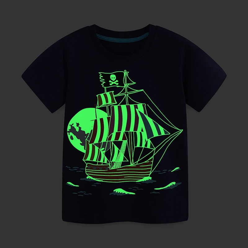 ليتل مافن 2026 صيف جديد موضة الأولاد تي شيرت مضيئة المراكب الشراعية القطن بلايز كاجوال للأطفال الملابس 2-7 سنوات #6