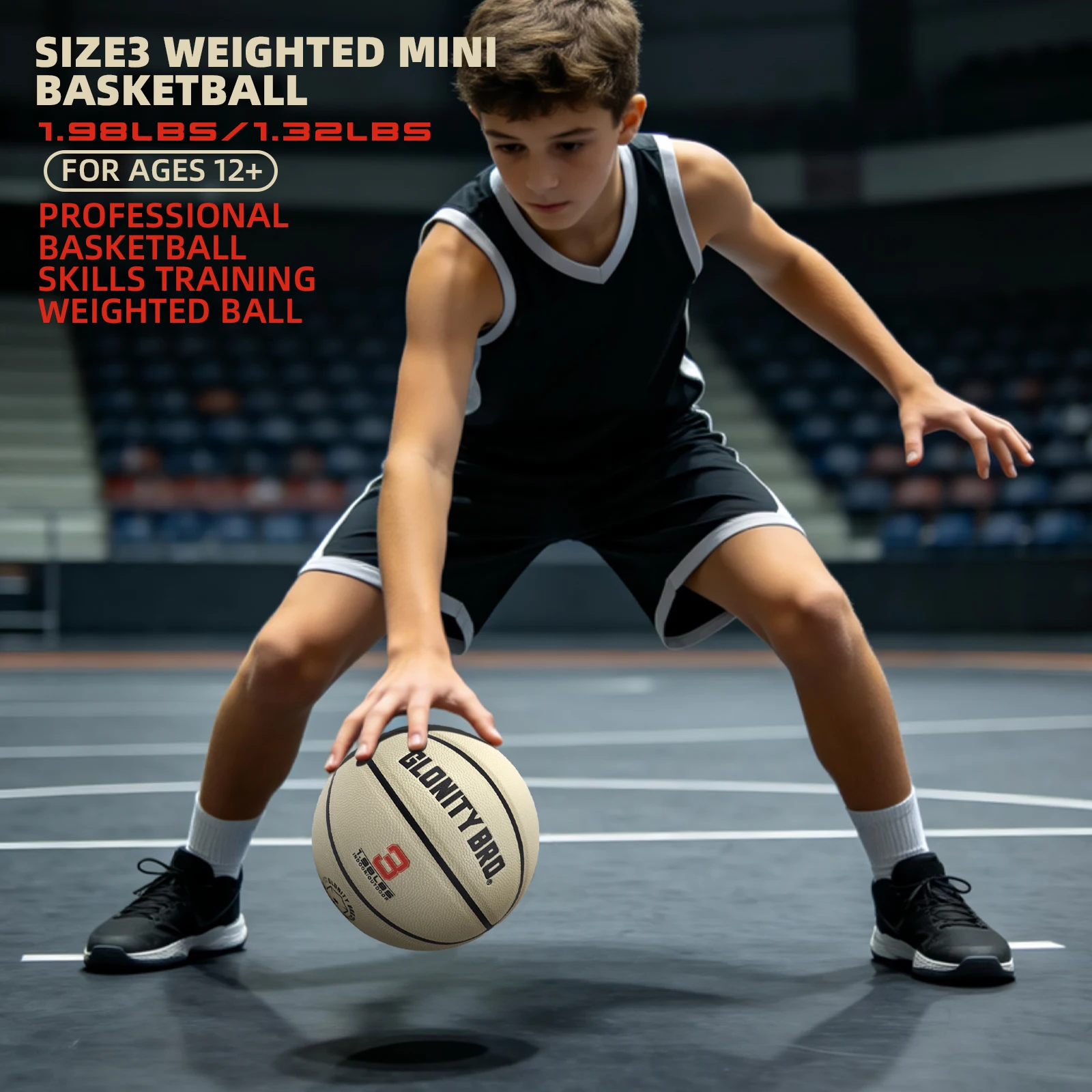 

Size 3 Small Ball Weighted Basketball-Heavy Trainer For Indoor Outdoor Use.Strength Training&Improving Ball Control High Quality
