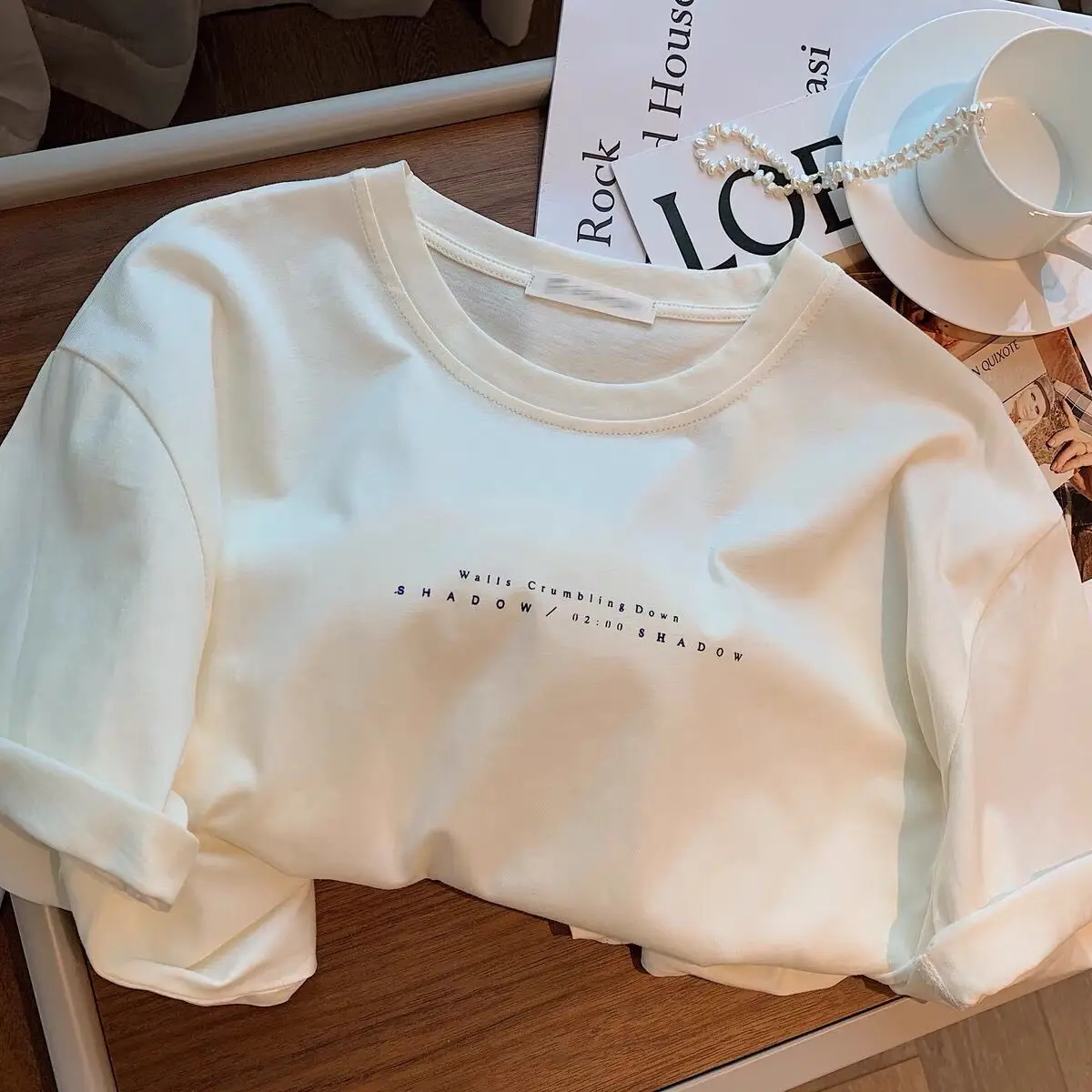 Letter Short Sleeve T-shirts Women All-match Casual Tops Thin Summer Clothing Minimalism Basic Cozy Stylish Fashion New Style