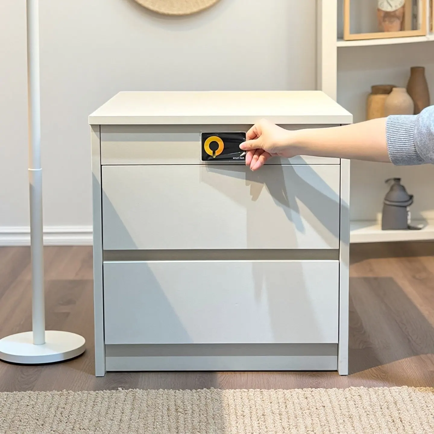 Multifunctional hidden compartment bedside table NFC unlocked hidden compartment large-capacity anti-theft cabinet that