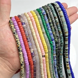 6x3mm Natural Stone Rondelle Beads Flat Round Aventurine Jaspers Spacer Agates Beads for Jewelry Making Bracelet DIY Necklace