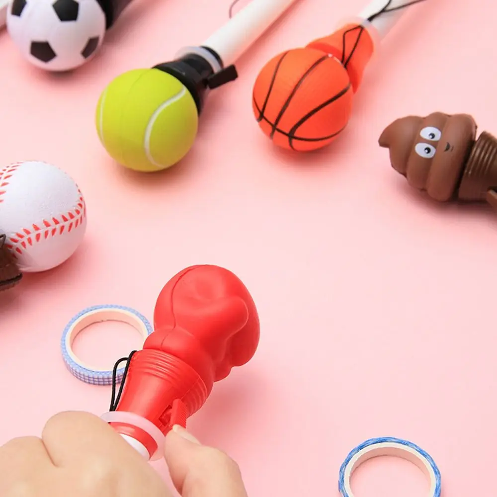 Cute Rocket Soccer Basketball Baseball Writing Pen Signing Pens Bounce Decompression Pen Funny Gel Pens Gaming Ballpoint Pens