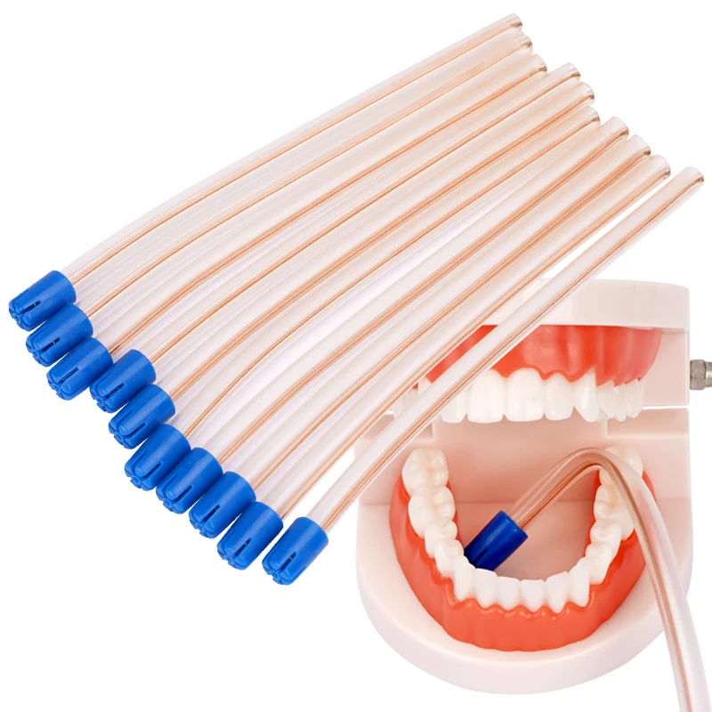 10pcs Dental Surgical Strong Suction Tubes Disposable Surgical Aspirator Dia15mm High Volume Saliva Tube for Children/Adult