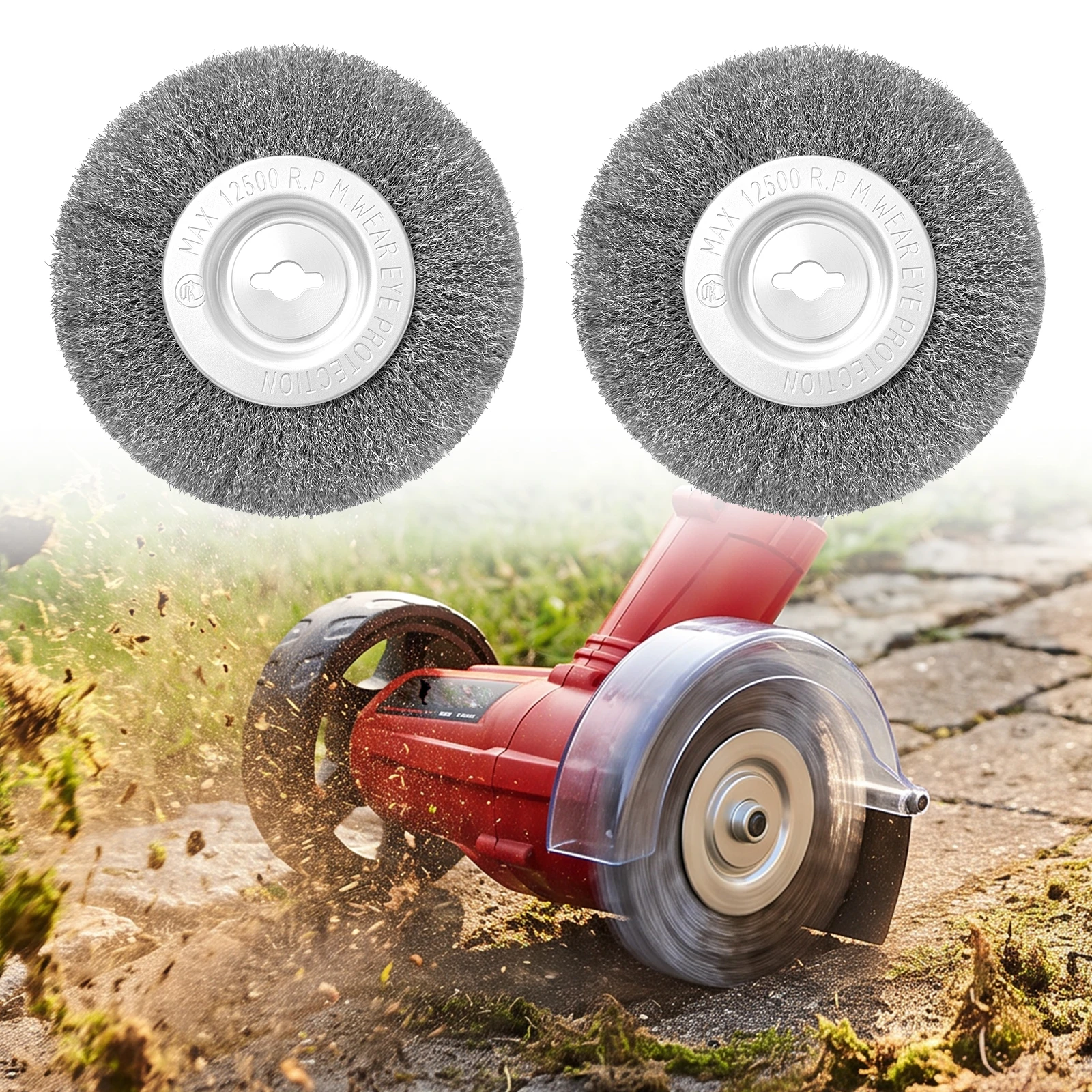 2PCS High Carbon Steel Replacement Wire Brush Wire Wheel Brush Round Wire Wheel Brush Cleaning Tool For Electric Crevice Cleaner
