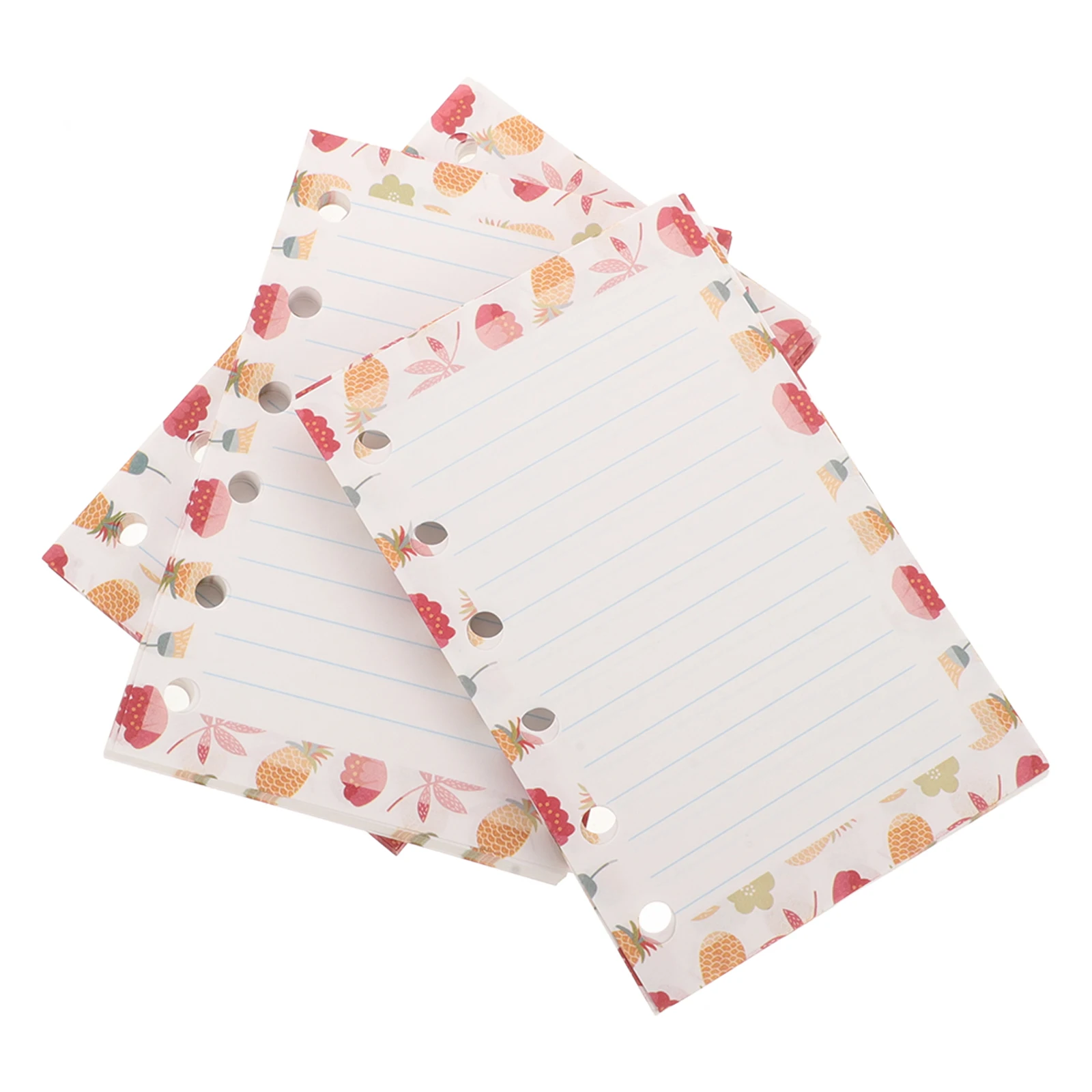 3 Pcs 6 Hole Loose Leaf Colorful Design Notebook Refill Binder Paper Simple Pattern Home Notebook Loose-Leaf Paper Use