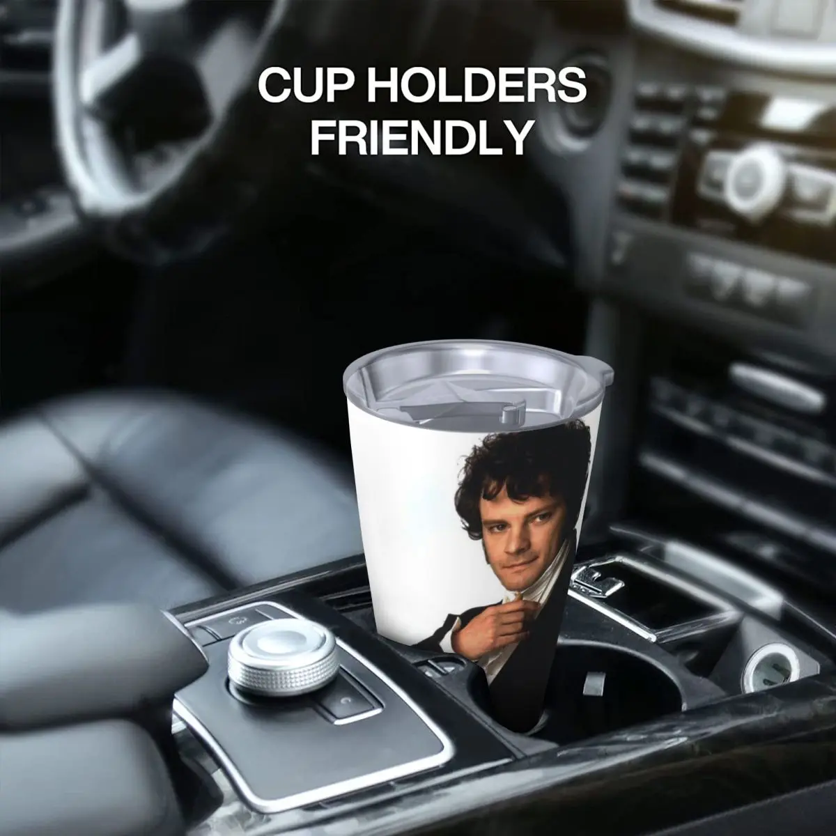 كولين فيرث كما السيد دارسي في فخر وتحامل بهلوان من الفولاذ المقاوم للصدأ كوب معزول من الفولاذ المقاوم للصدأ كوب حراري بارد من القش مع غطاء 20 أونصة