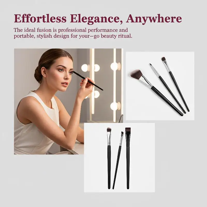 5Pcs Eyeliner Brush Set With Tilted Fine Blade For Precise Application And All Skin Types For Makeup