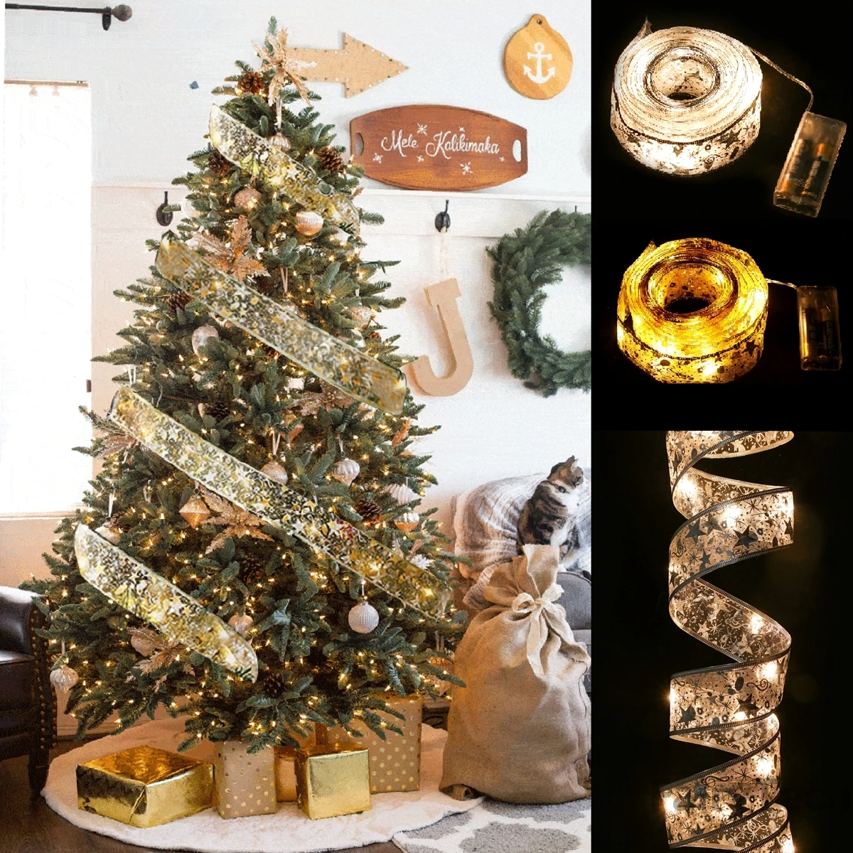 5M Kerstlint Sprookjesachtig Licht Slinger Slinger Lichten Kerstboom Ornament Vakantie Verlichting Navidad Decor Bruiloft Decor Licht