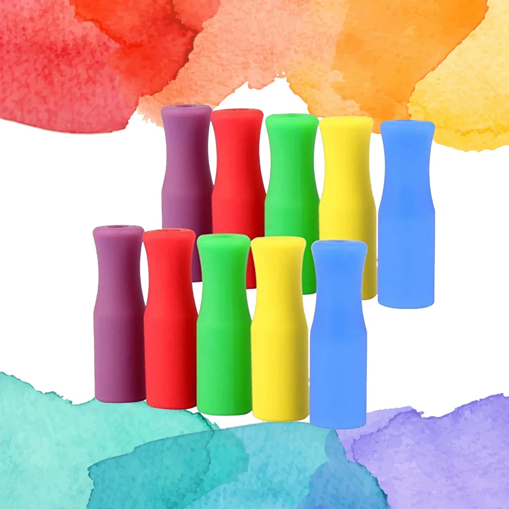 25PCS Silicone Straw Tips Multicolored Food Grade Straws Tips Covers (Random Color) Straws Covers Stainless Steel Straws Cover