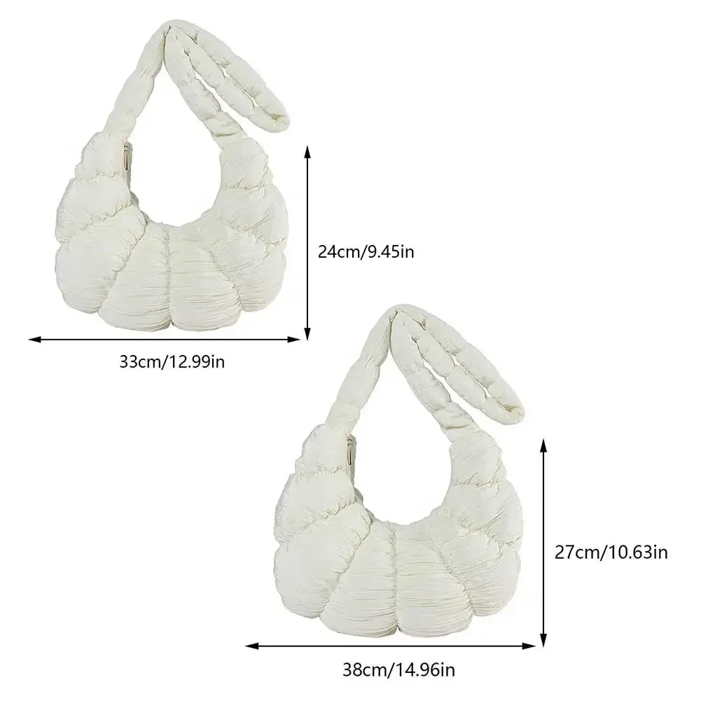 Puffer Padded Crossbody Bag Women Pleated Cloud Shoulder Bag Fashion Chic Luxury Design Handbag Purse Quilted Dumpling Hobo Bag