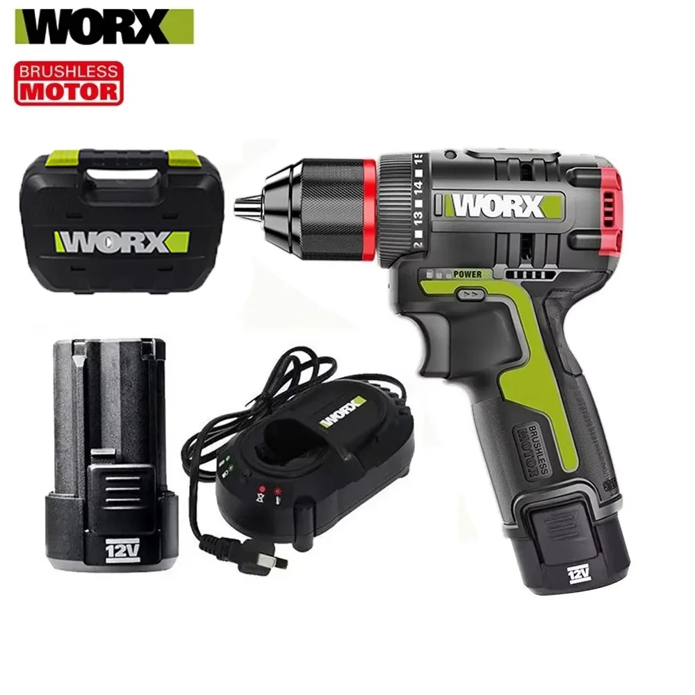 

2025 WORX WU130X 12 В Аккумуляторная электрическая дрель 40 Нм Бесщеточный двигатель для обустройства дома Столярная обработка металла