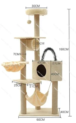 Suitable ForCat Tree Climbing House Cat Toy Hammock Scratch Cat Scratch Tower