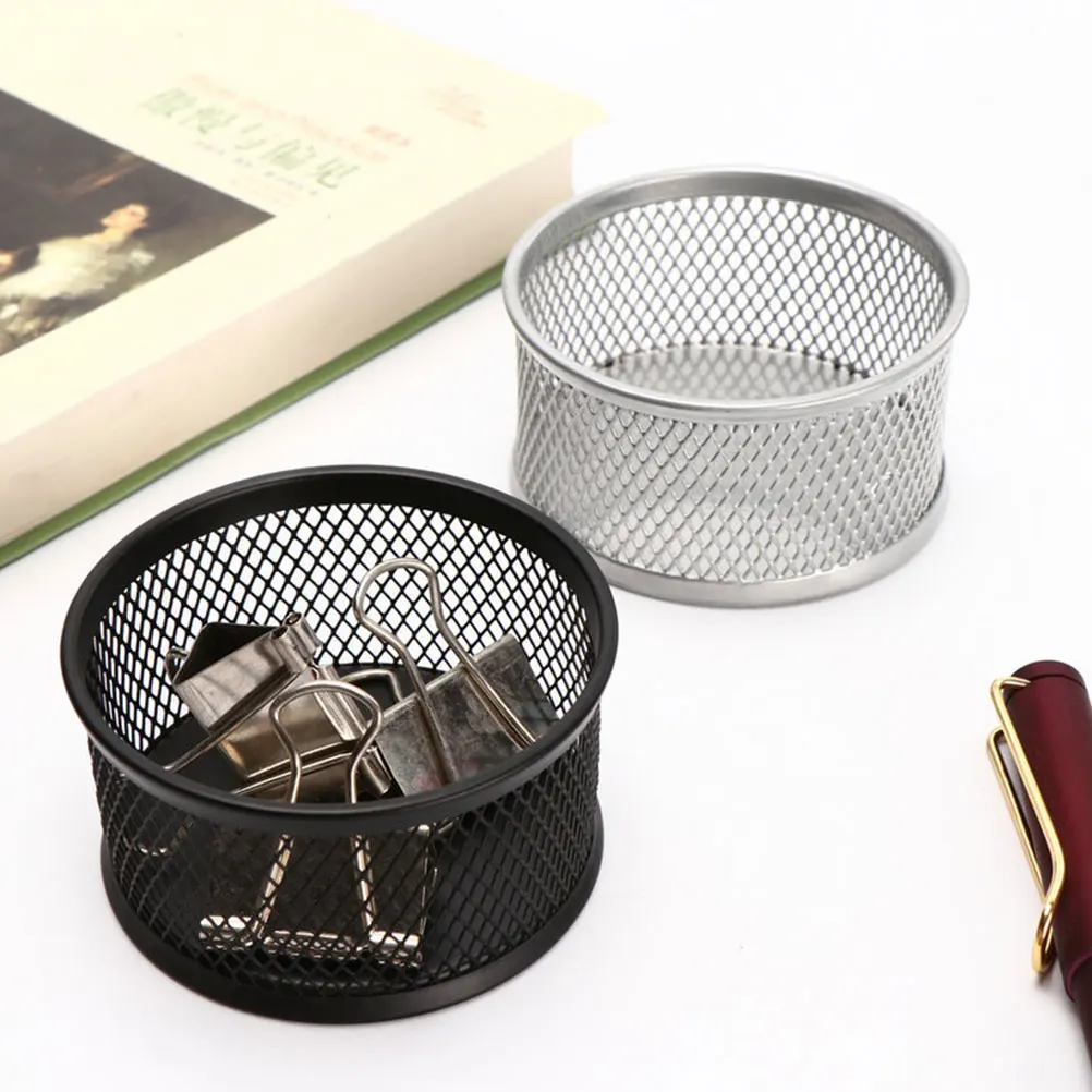 4pcs Paper Clip Mesh Holder Desktop Organizer Storage Container For Paper Clips Thumbtacks Pins Screws Nails Office Home