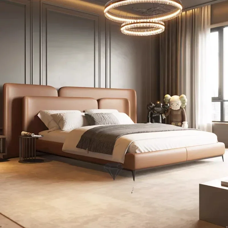 

Bedroom Furniture Composite Leather 150 X 200 Bed Luxury Headboard High King Twin Double Bed Twin Wood House Camas De Dormitorio