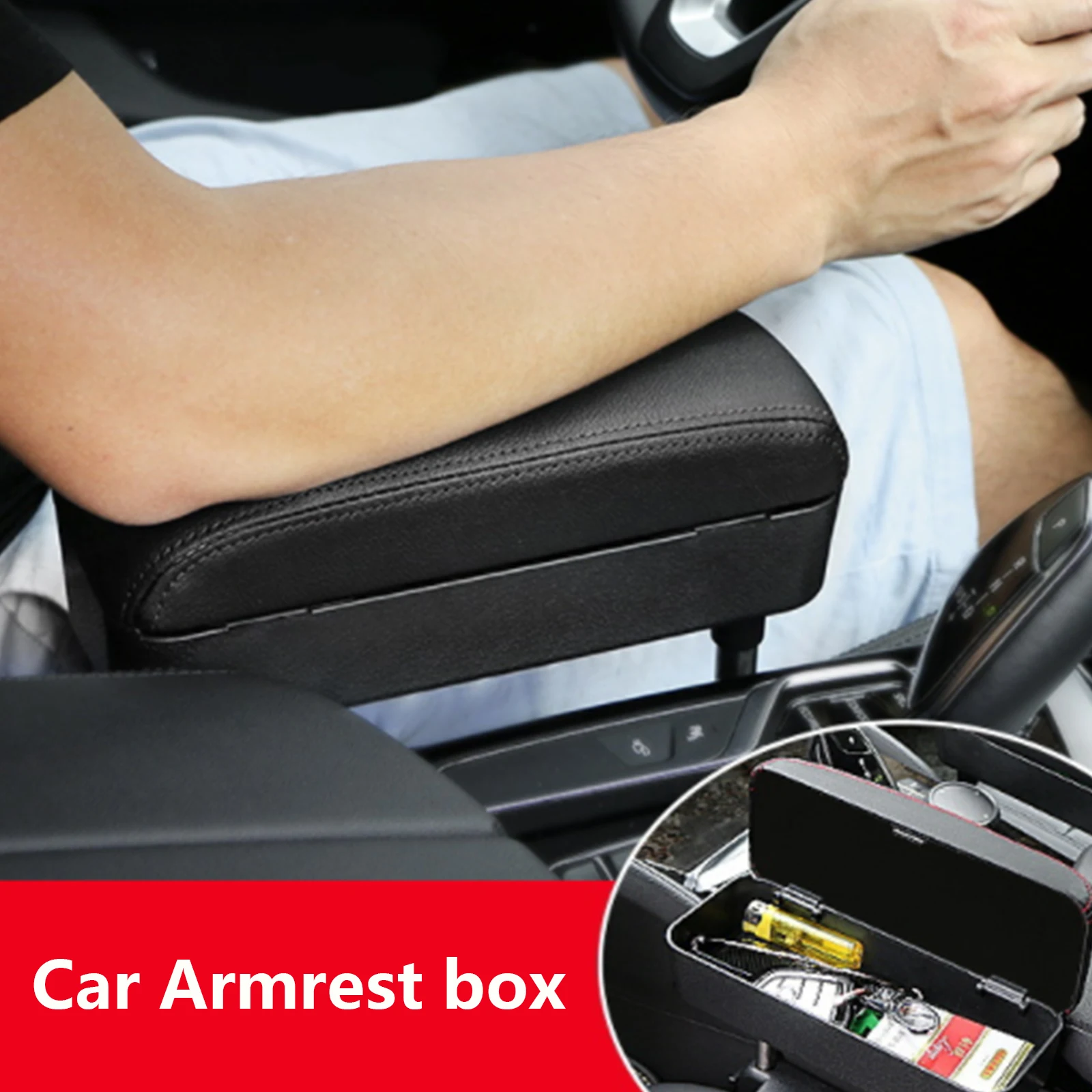 Car Arm Rest Box Universal Car Armrest Box Center Console Elbow Support Adjustable for Audi A1 A2 A3 A4 A6 A7 A8 Q3 Q5 Q7 