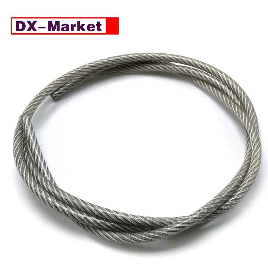 

0.8mm Transparent Coating 304 Stainless Steel Wire Rope 7*7 ,J002