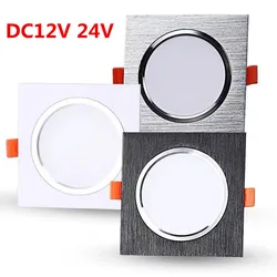 LED DC12V Downlight Dimmable 5w 7w 9w 12w 18w 24V LED Ceiling Spot Light Square 220V Recessed Lamp Panel Light for Home Lighting