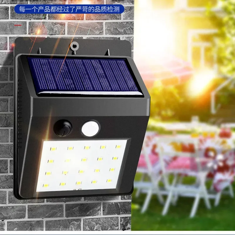 Horário-Solar Lâmpada de parede, Outdoor Pátio Lamp, LED Sensing humano, Renovação Rural, impermeável Household Street Lamp