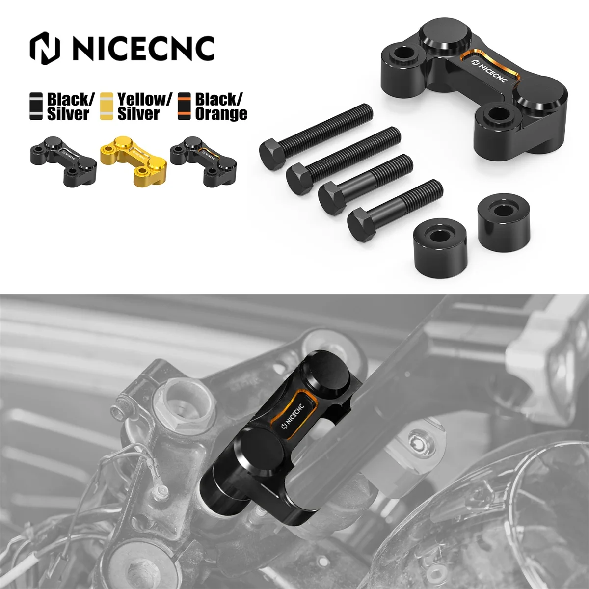 

NICECNC Handlebar Riser Relocation Bracket For Harley Road Glide FLTRX 2015-2024 Street Bob FXBBS 114 21-24 Road King FLHR 00-22