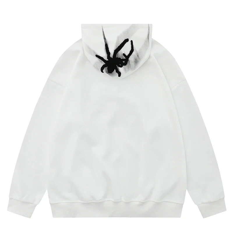 Aelfric Eden Spider Towel Embroidery Hoodie Sweatshirt Y2K Men Hip Hop Harajuku Casual Loose Cotton Streetwear Hooded Pullover
