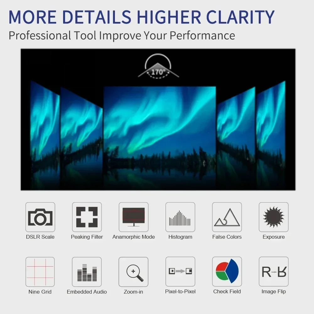 

FEELWORLD FW1018SPV1 10.1 Inch IPS 1920x1200 Monitor HDMI Professional Field Monitor with Waveform Histogram Focus Aid