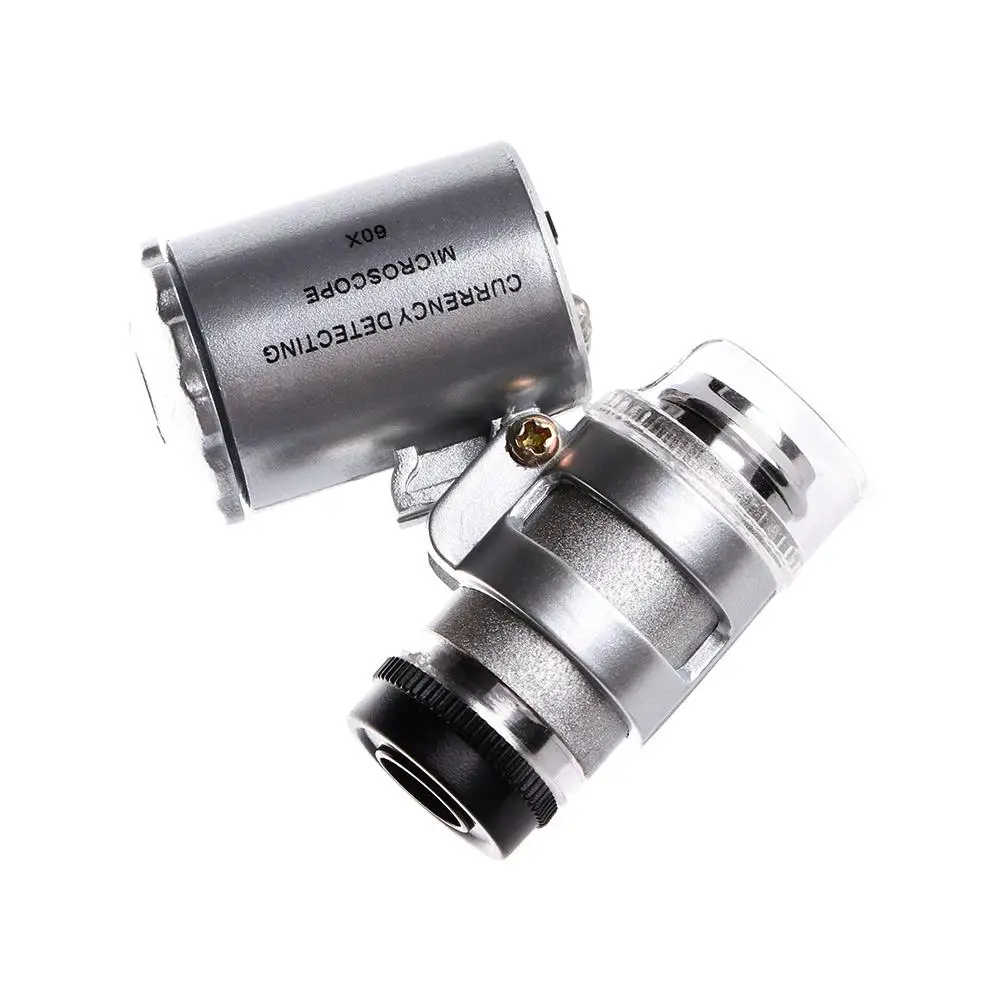 

Useful 1PC Handheld New Glass Coins Magnifying 60x with LED Light Loop Jewelry Magnifier Loupe