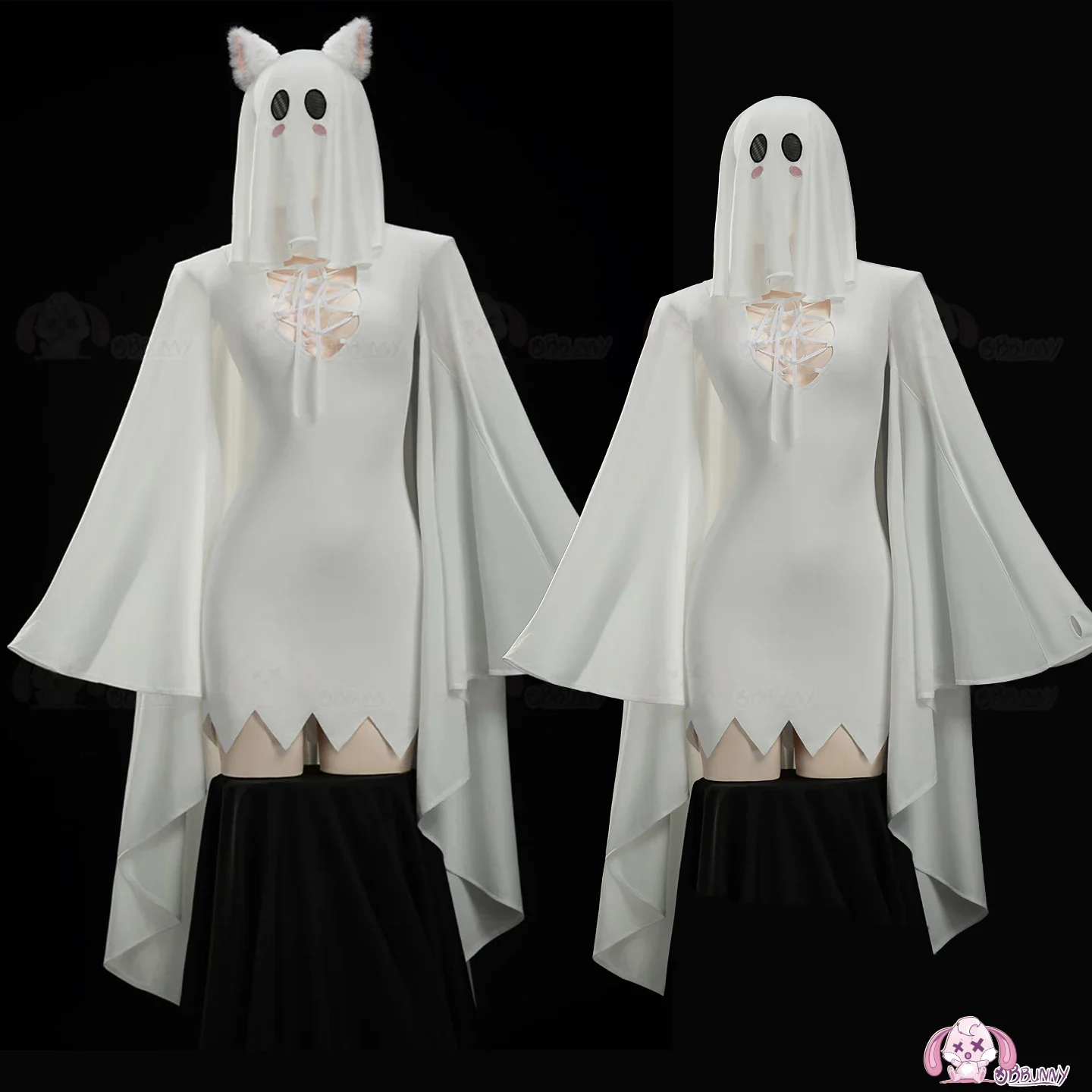

Female Ghost Cosplay Costume Scare Face Cape Outfits Halloween Female Ghost Cos Comic Exhibition Clothes