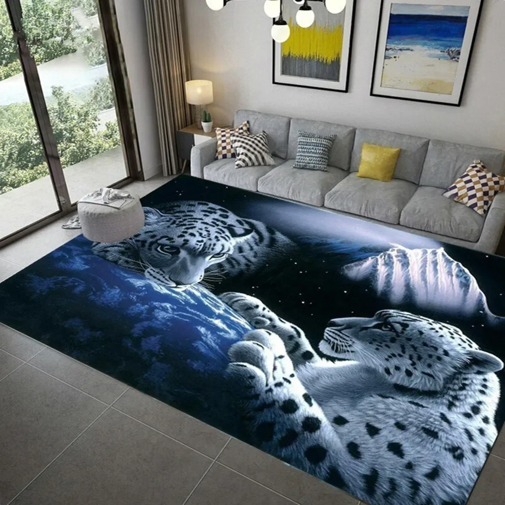 Vivid Tiger 3D Carpets For Home Living Room Bedroom Bedside Sofa Floor Mat Bathroom Large Anti-slip Area Rugs Kids Play Soft Mat