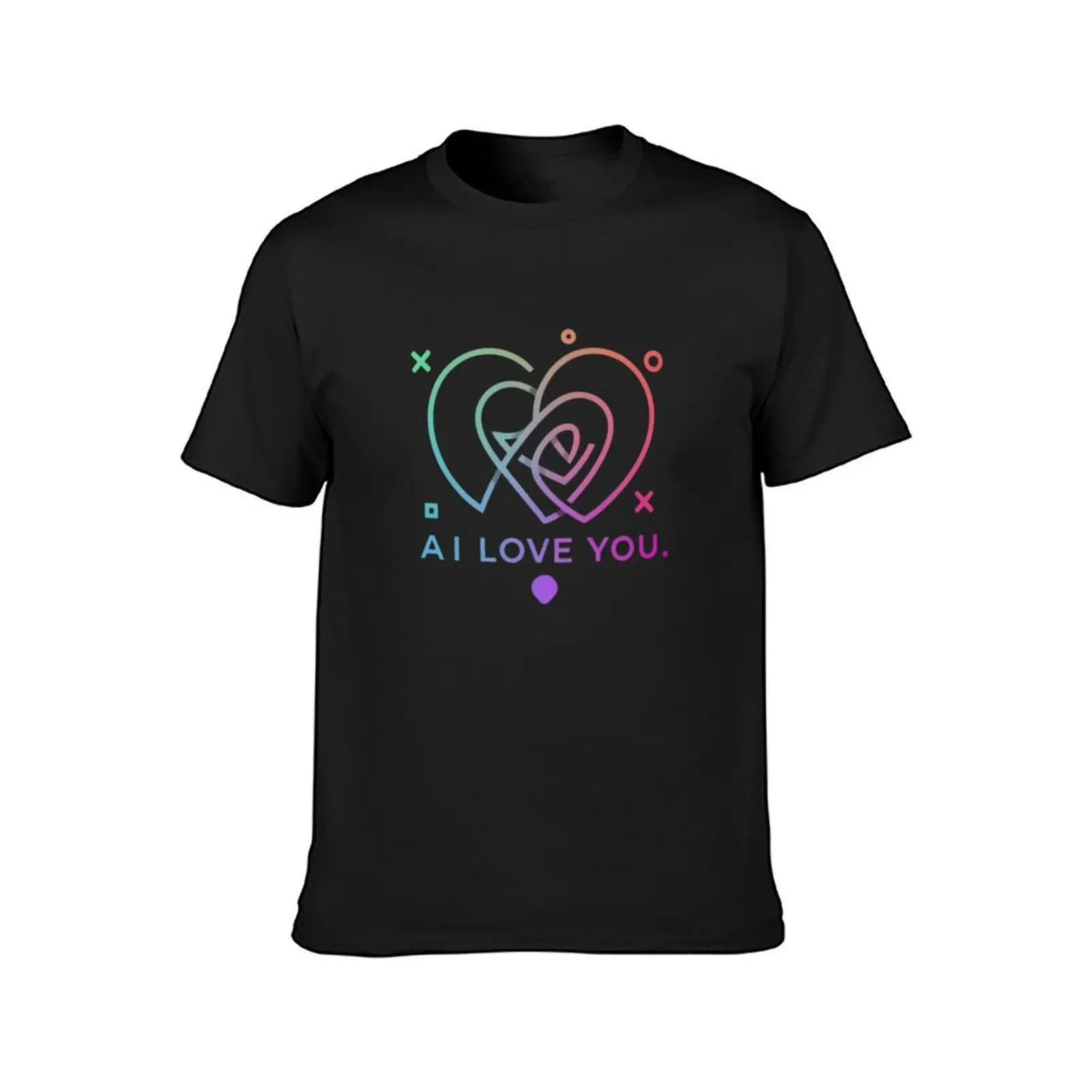 AI love you AI professionals IT specialist Valentine's Day T-Shirt kawaii clothes tops plain t shirts men