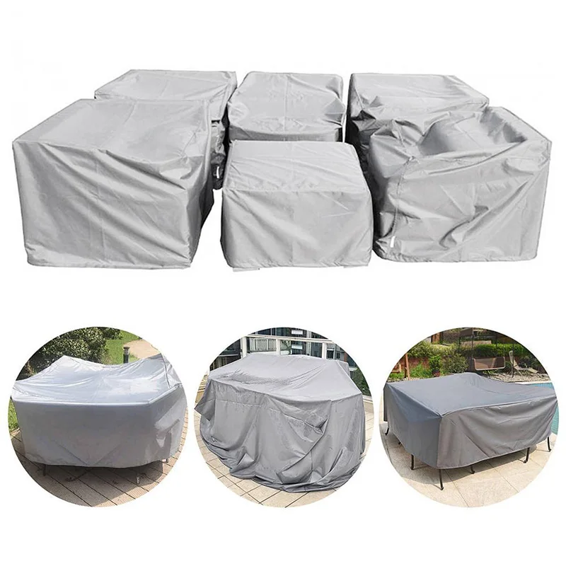 Outdoor Furniture Set Cover Waterproof Rain Snow Dust Wind Proof Anti-UV Oxford Fabric Garden Lawn Patio Furniture Set Cover