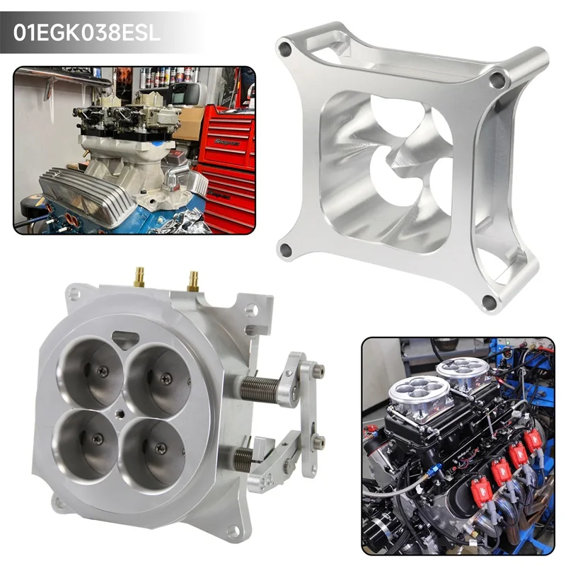 1000CFM 4150 شفة المكربن خنق الجسم 1.75 "الأساسية 4 برميل ث/2" فاصل CNC لشيفي جنرال موتورز شيفروليه فورد 302 SBC الألومنيوم