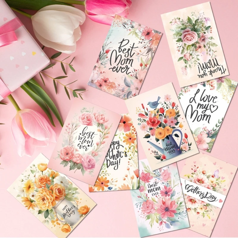 12 pezzi cartoline per festa della mamma per inviare biglietti auguri fatti a mano per madre e le nonne kxre