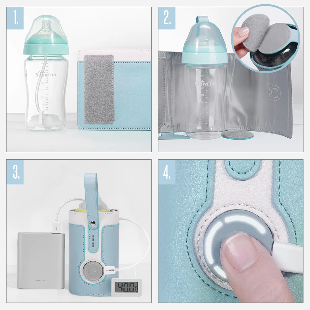 USB Milch Wasser Flasche Wärmer Reise Isolierte Baby Pflege Flasche Heizung Neugeborenen Infant Tragbare Flasche Fütterung Wärmer