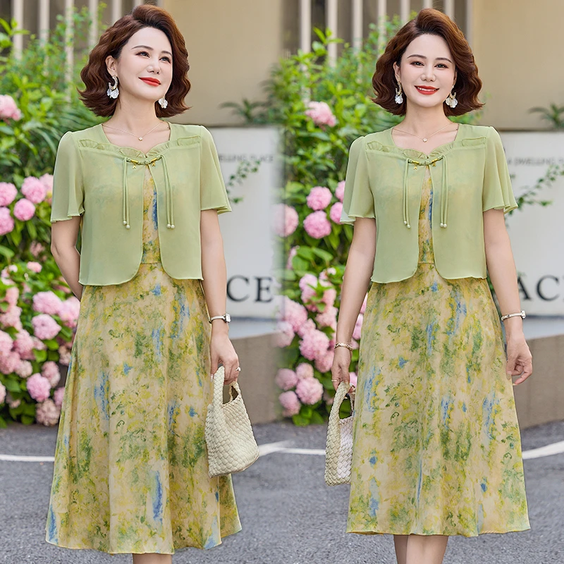 Summer Women's chiffon Floral  - đánh giá và giá Midi Skirt Floral