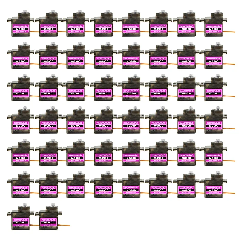Mini servomotor MG90D de 10 piezas, 9g, rodamiento de alto par, actualizado MG90S para coche, Helicóptero, Avión, 450, Juguetes DIY, engranaje de Metal