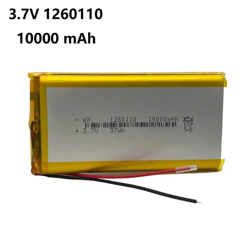 3.7V 10000mAh 1260110 Polymer Lithium Battery Use for Power Bank GPS Laptop Camping Lights Diy 100% Real Capacity High Qulity