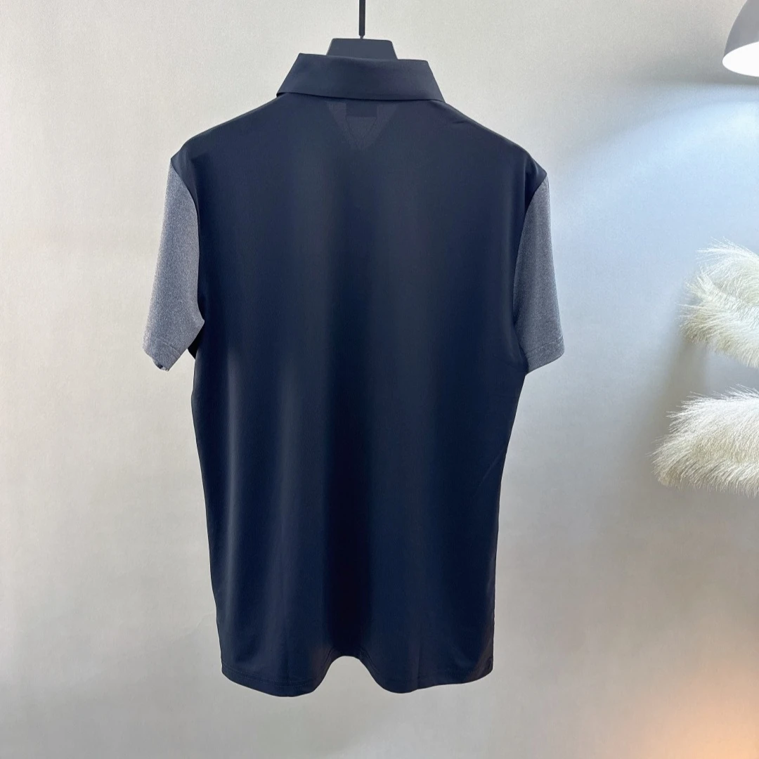 Men's Korean Style Color Block Golf Polo Shirt 2026 Short Sleeve Trendy Casual Breathable Stretch Quick-Dry Lightweight Soft