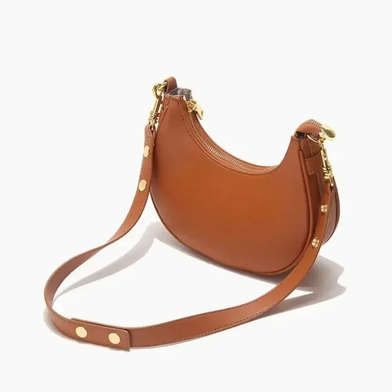 Fashion Retro Underarm Bag for Women\'s 2024 New Luxury Handbags High Quality PU Leather Shoulder Bag Female Crossbody Saddle Bag